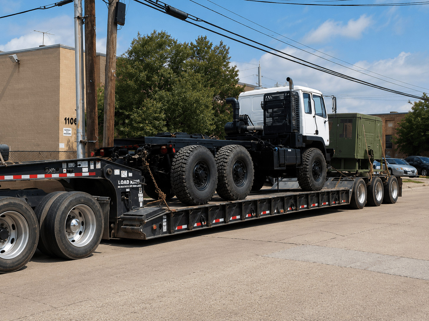 Partial Load Shipping, loaded heavy haul trailer