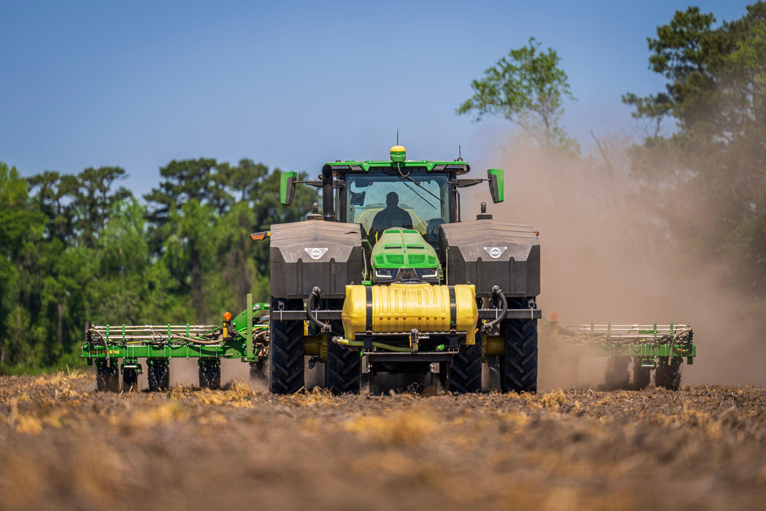 Row-Crop Tractor on heavy haul trailer